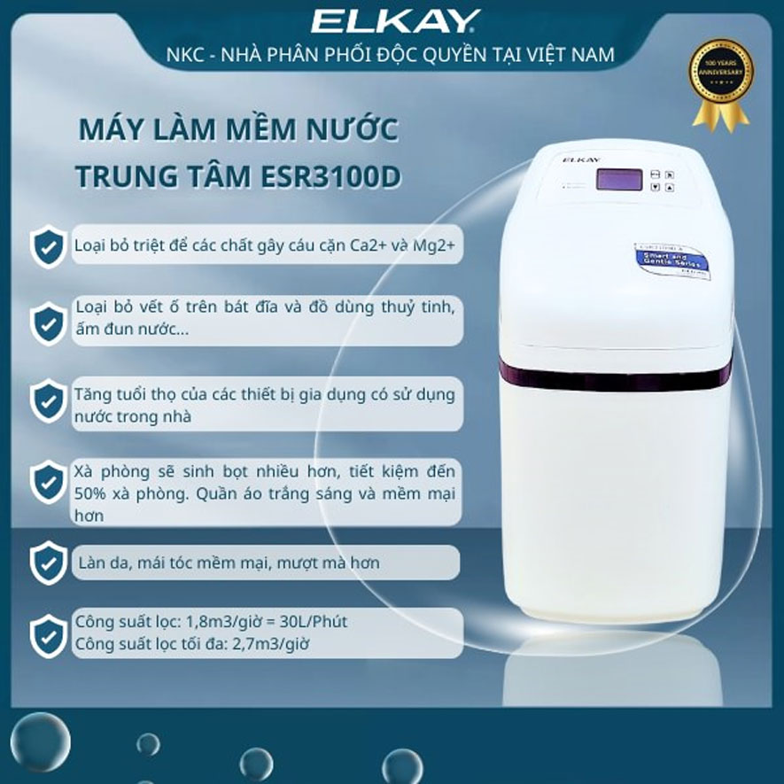 Máy làm mềm nước trung tâm ESR3100D