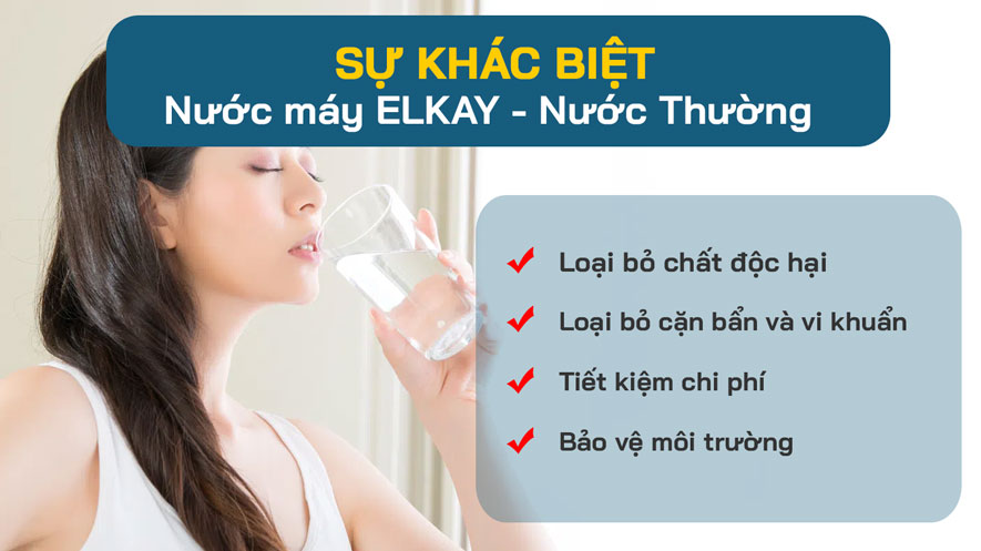 Sự khác biệt giữa nước thường chưa qua xử lý và nước qua máy lọc ELKAY